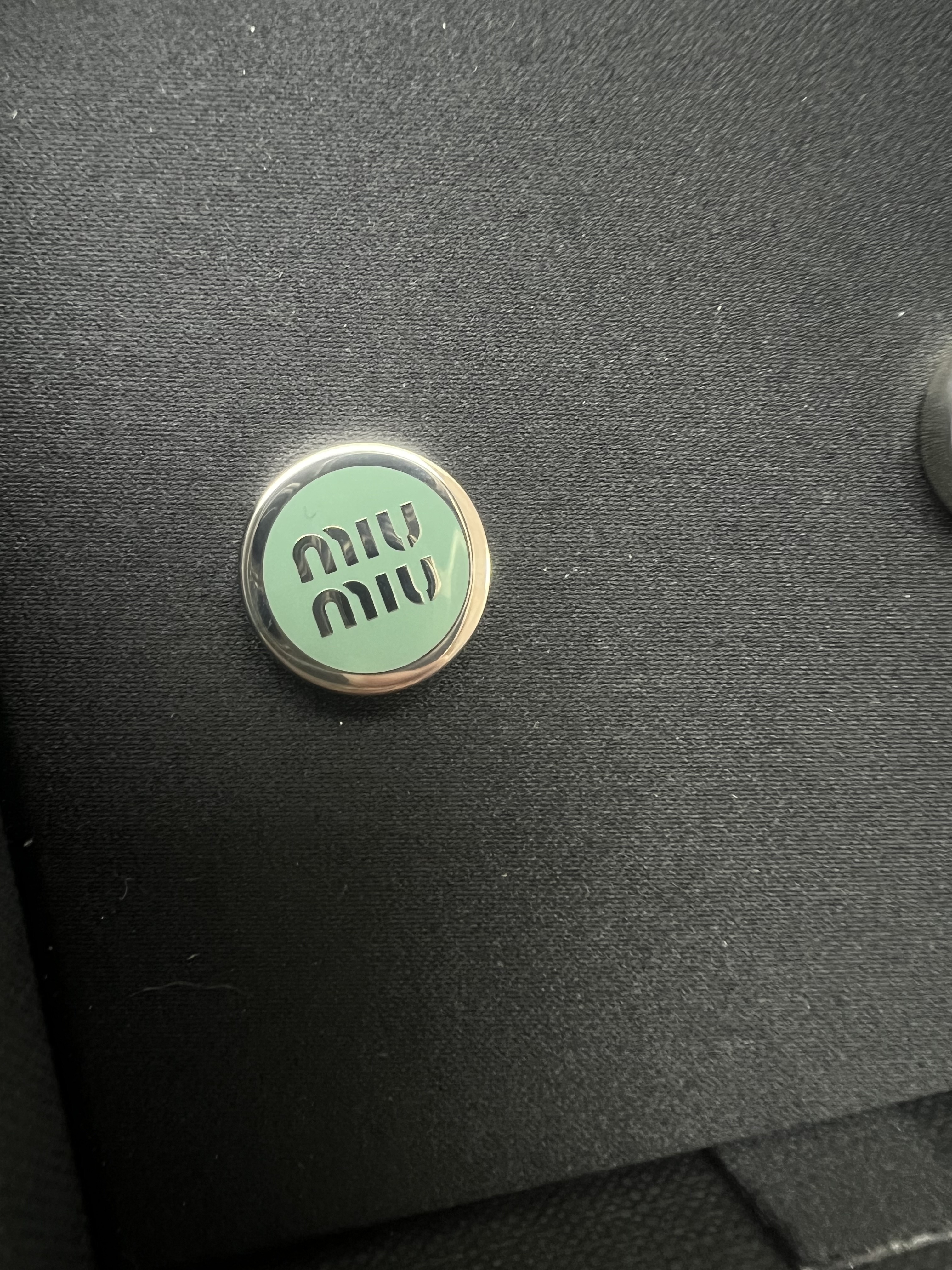 *Unused* Miu Miu round earrings (mint/ silver)