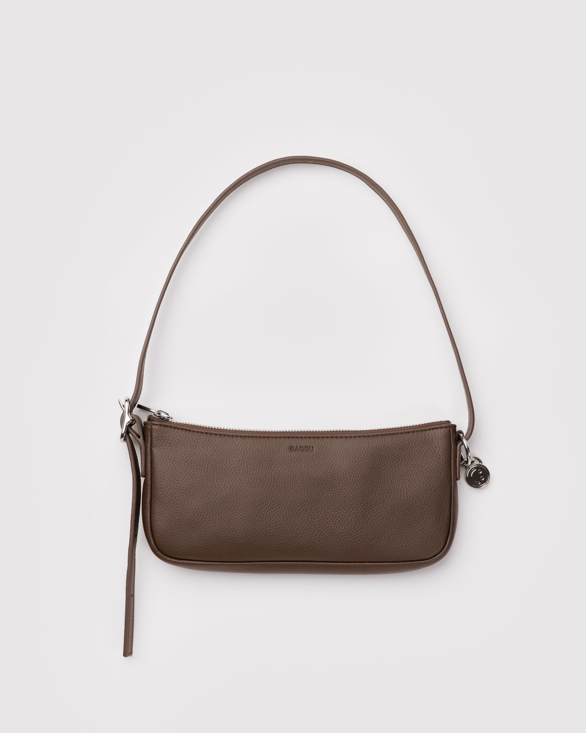 Recycled Leather Pochette - Brown｜BAGGU