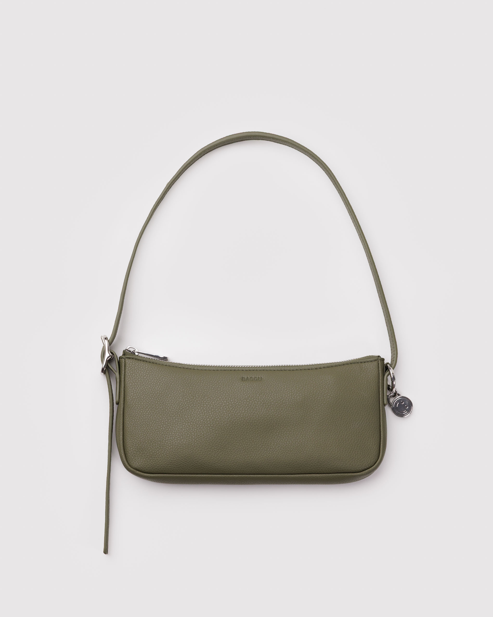 Recycled Leather Pochette - Loden｜BAGGU