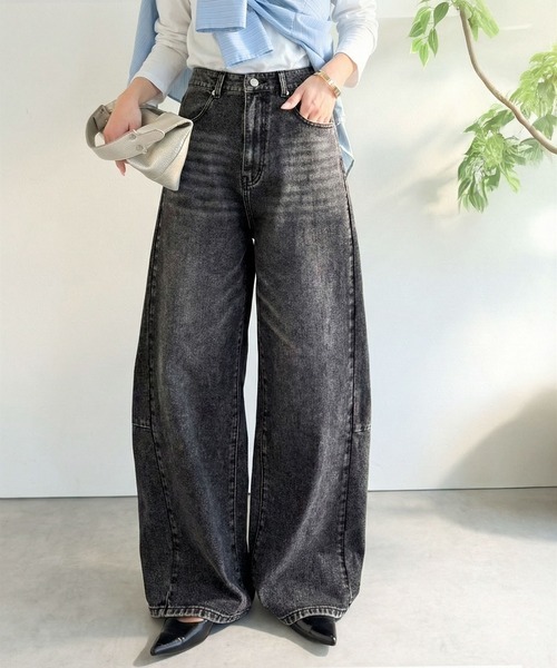 日本🇯🇵連線 Classical Elf 自然曲線寬鬆牛仔闊腿褲 牛仔褲 直筒褲 寬褲 牛仔寬褲  落地褲 長褲 闊腿褲 3色(任買兩件711免運)/預購