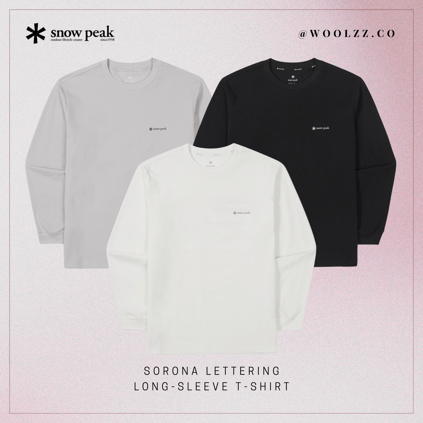 Snow Peak Sorona 字母印花長袖 T 恤 S26SUF-TL62
