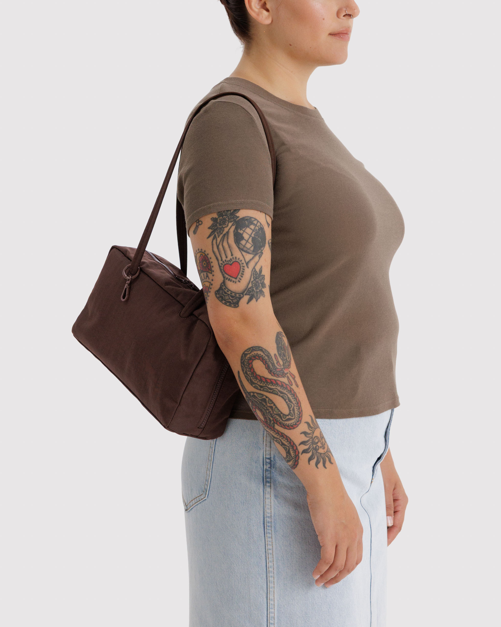 Nylon Bowler Bag - Coffee | BAGGU