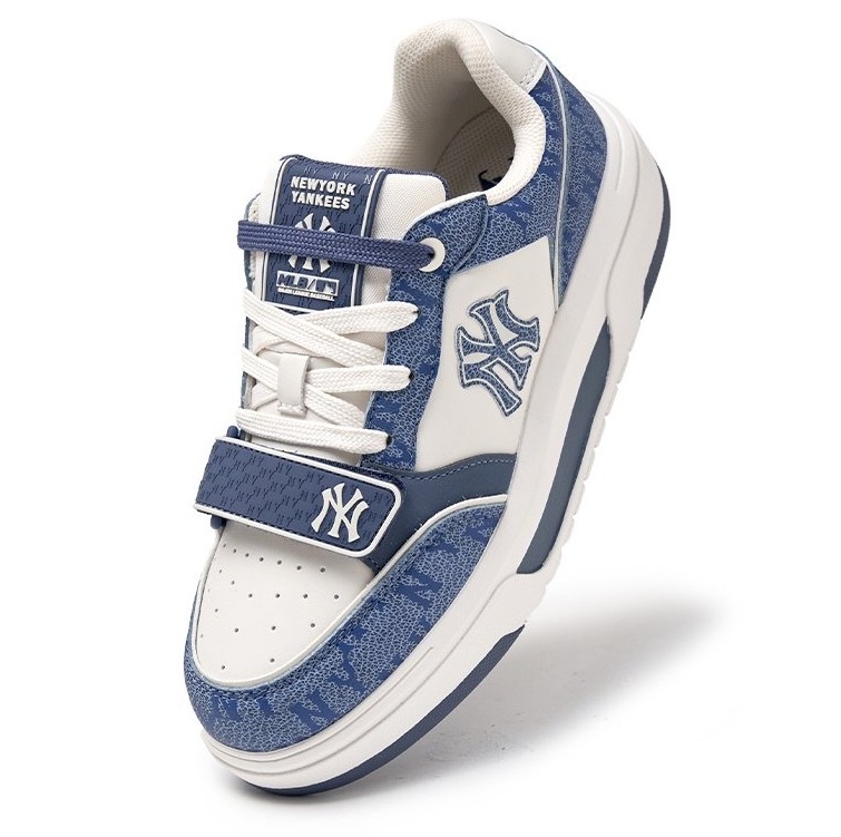 【Luxury】MLB NY 洋基 滿版造型厚底版鞋 字母厚底鞋 增高 魔鬼氈款 多色可選