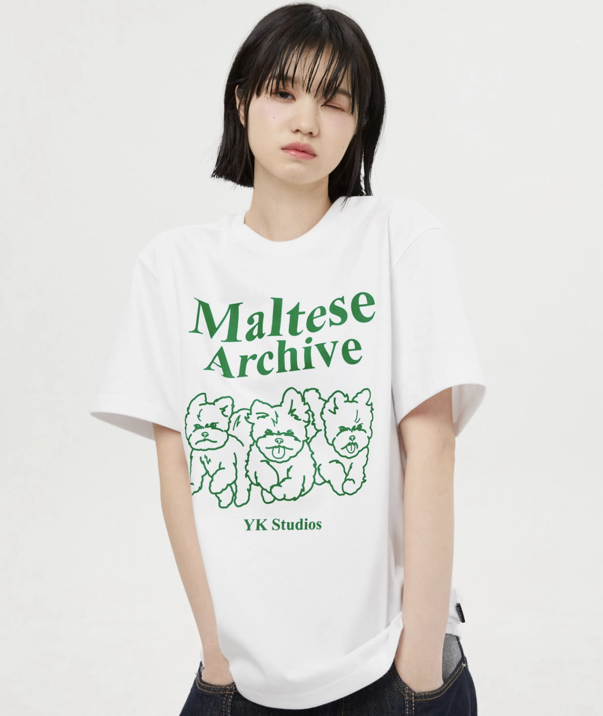 ［Wai kei ]馬爾濟斯系列圖案短T 金珉奎同款