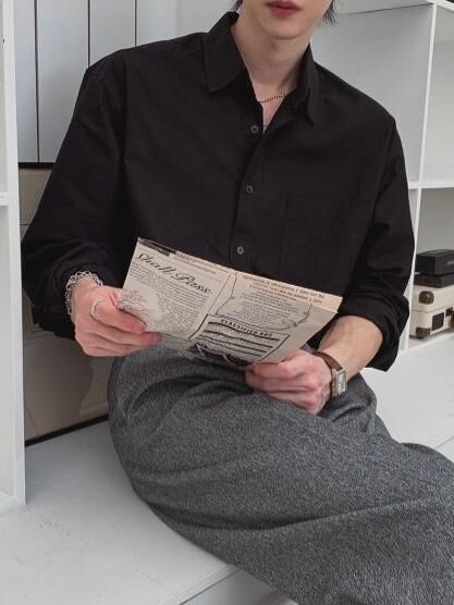 淨色長袖恤衫 D.B.Y.M-079S