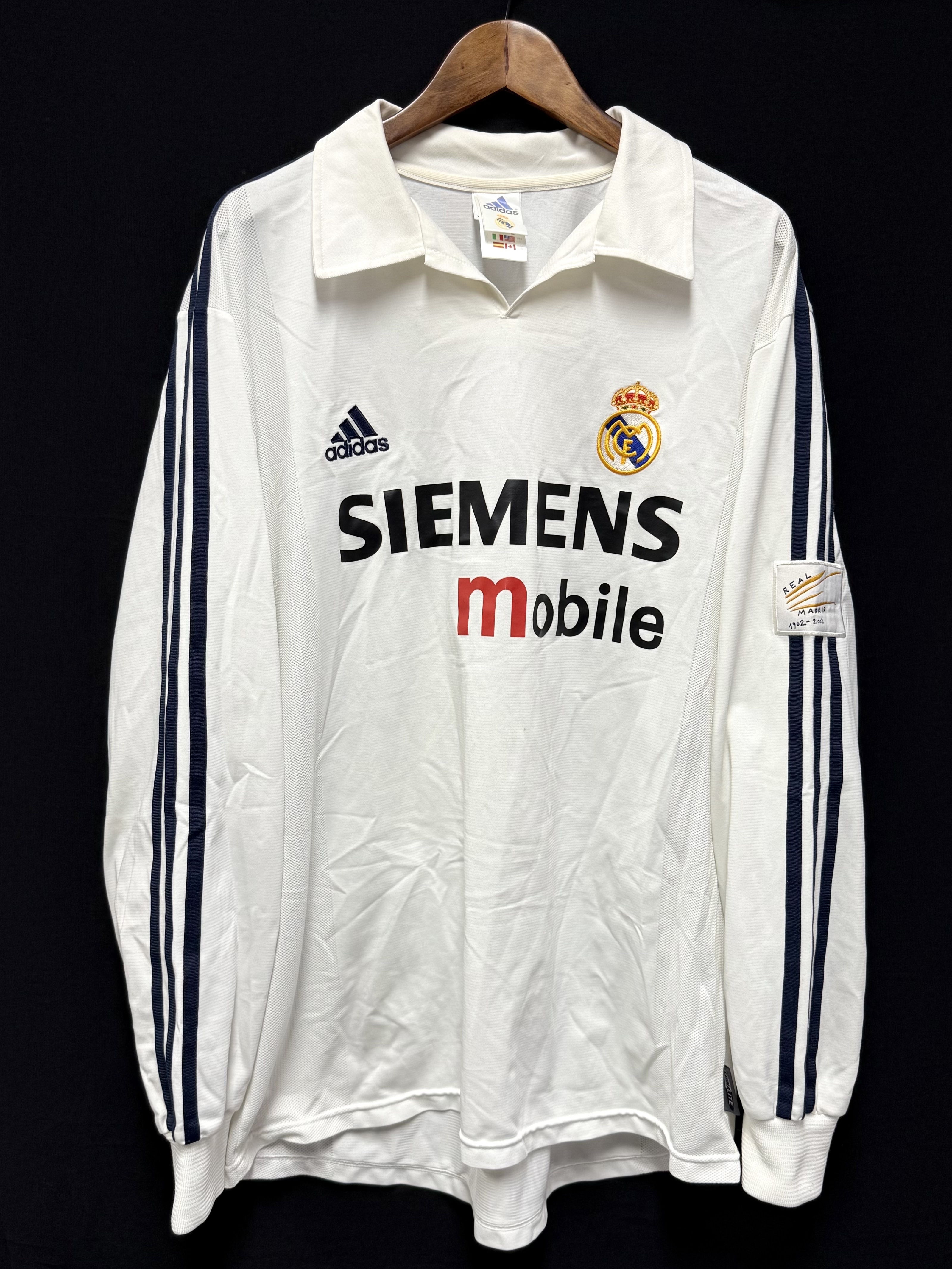 Real Madrid 2002-2003 UEFA Champions League Adidas L/S Home Shirt