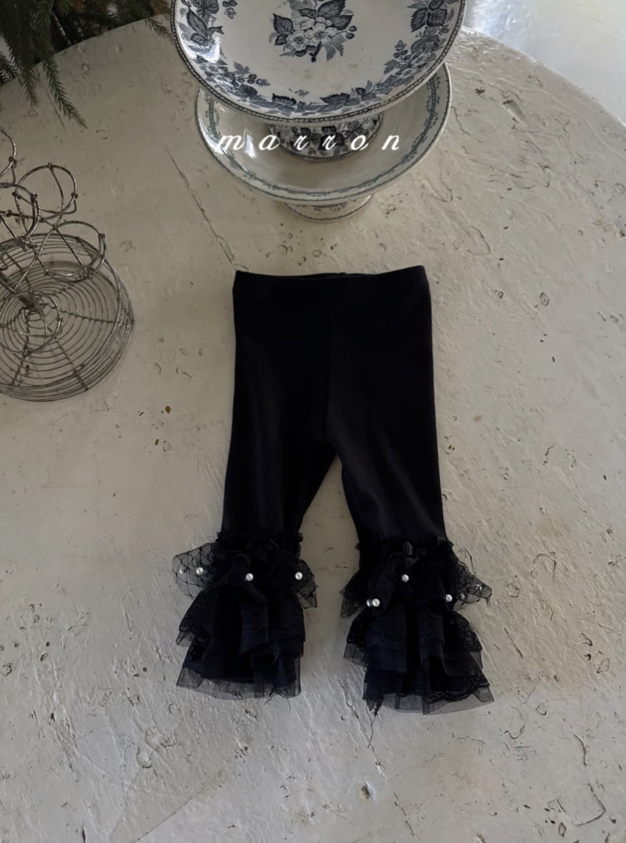 Marron Lace Cancan Leggings