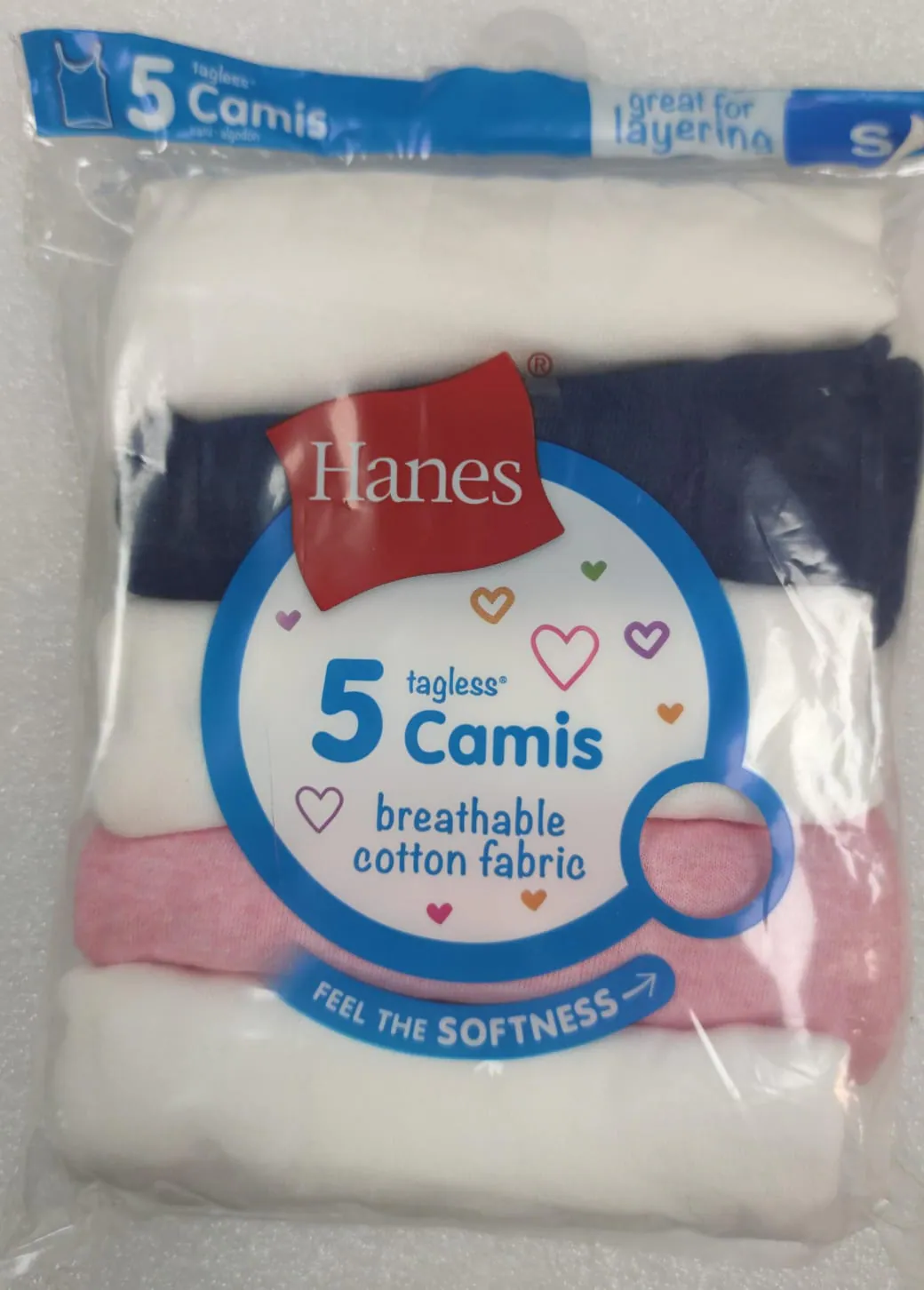 4G306 Hanes 女童透氣吊帶背心 (1套5件)