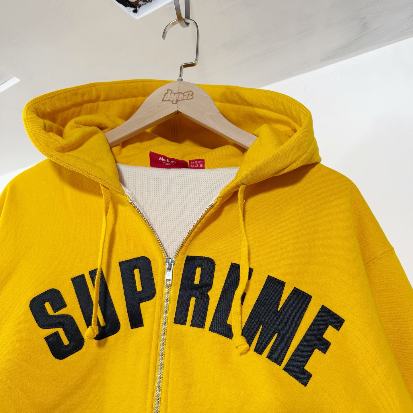 Supreme FW25 Arc Thermal Lined Zip Up Hooded Sweatshirt 拉鏈外套 Yellow