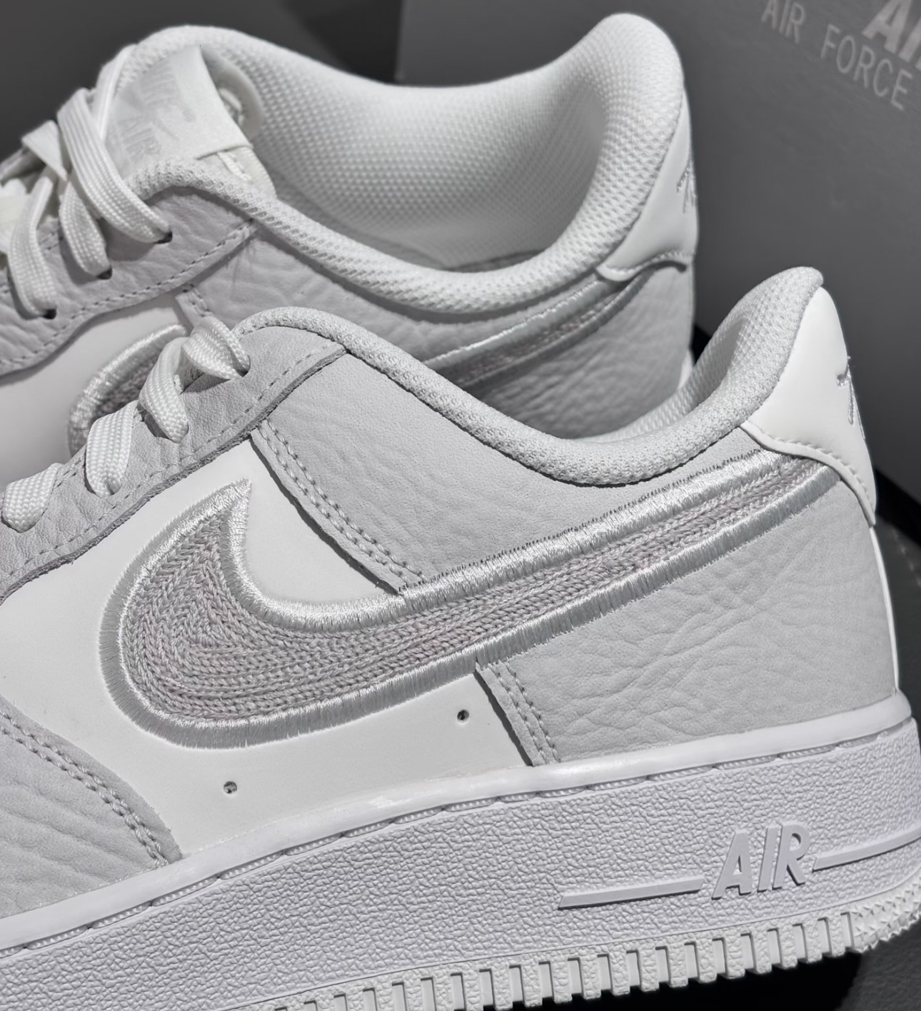 NIKE AIR FORCE 1 07 LV8 Grey皮革 縫線SWOOSH 漸層 拼接 IB6842-100