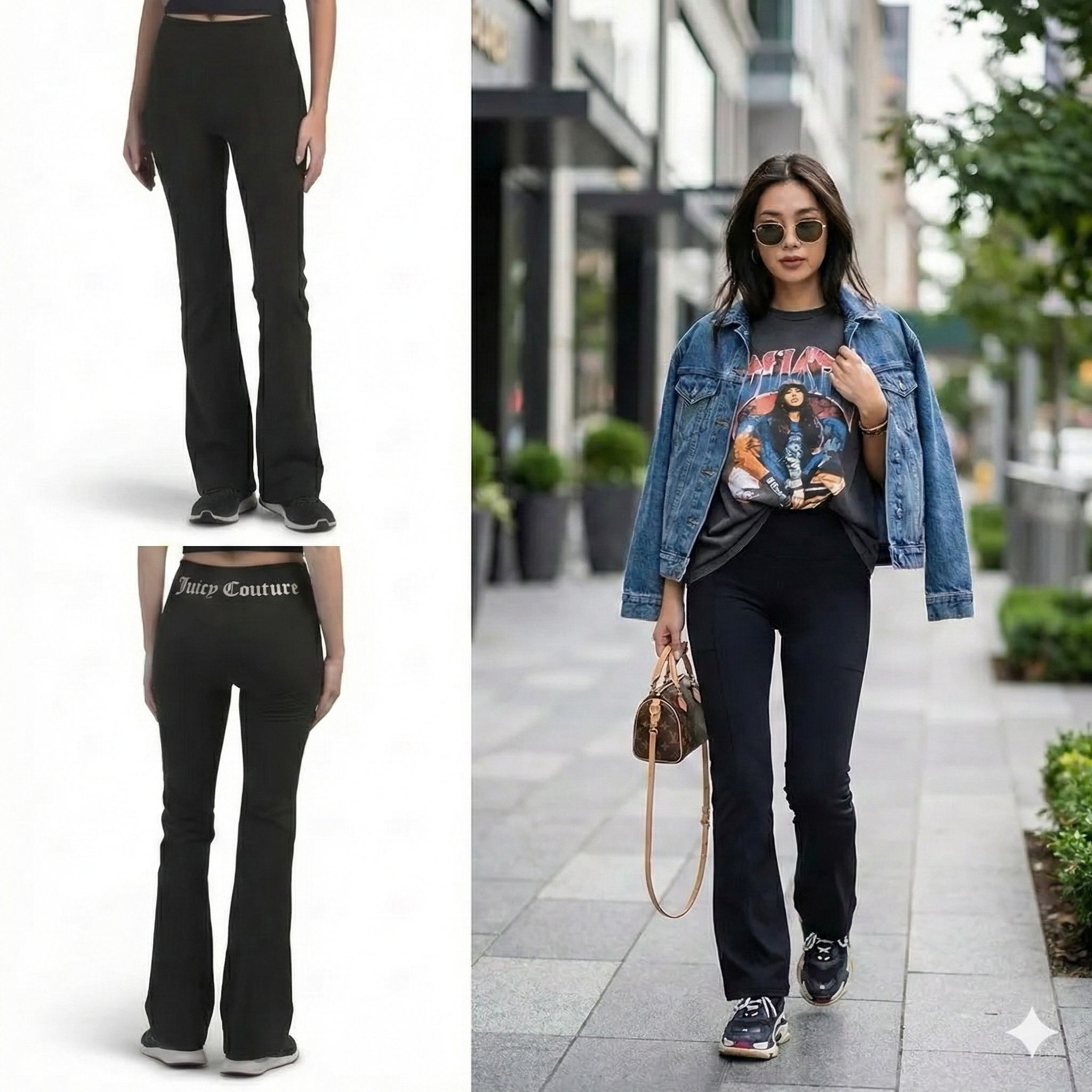 【預購】JUICY COUTURE H012153 女裝LOGO喇叭瑜珈褲