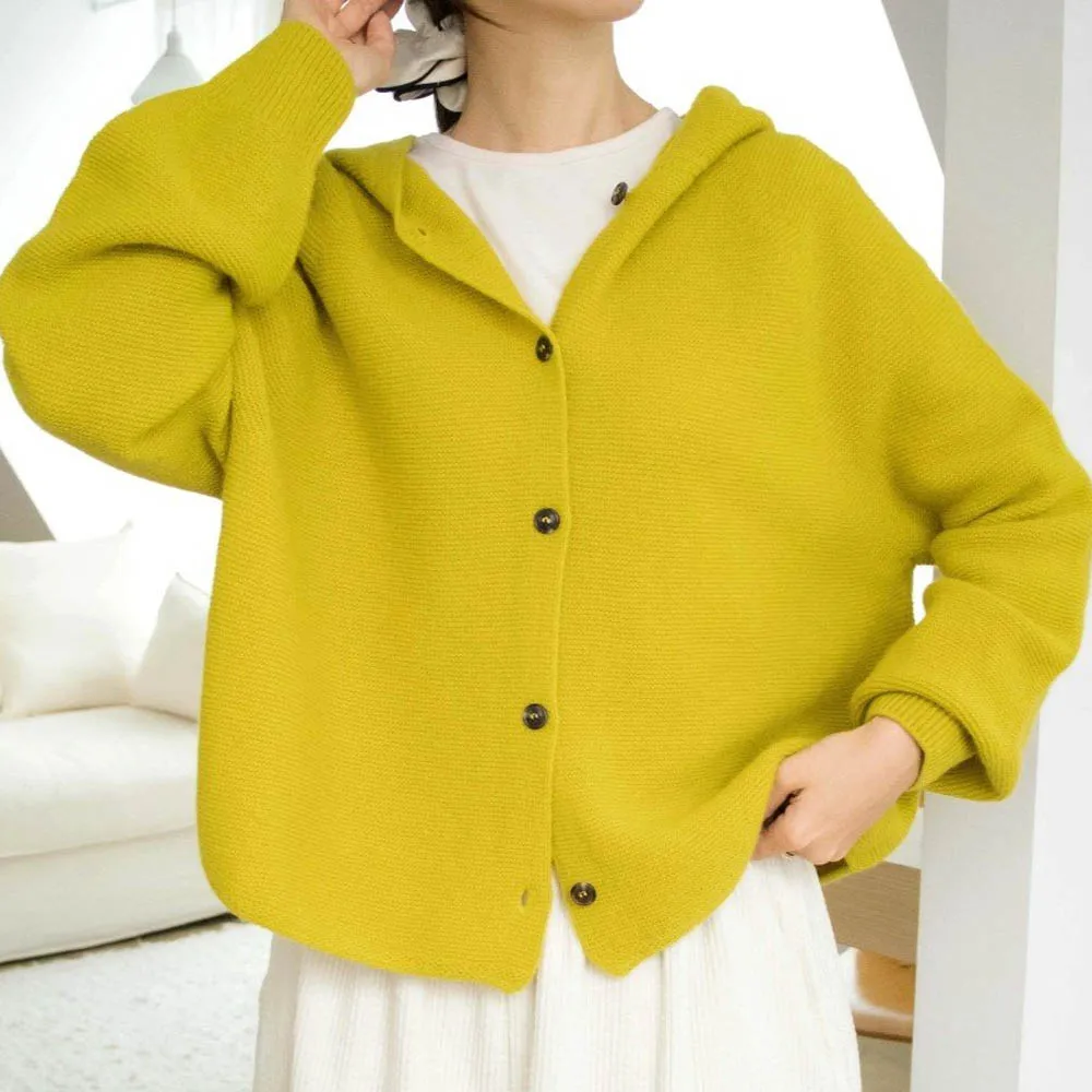 Lauren Hooded Wool Cardigan [ 4 colors / Free ]