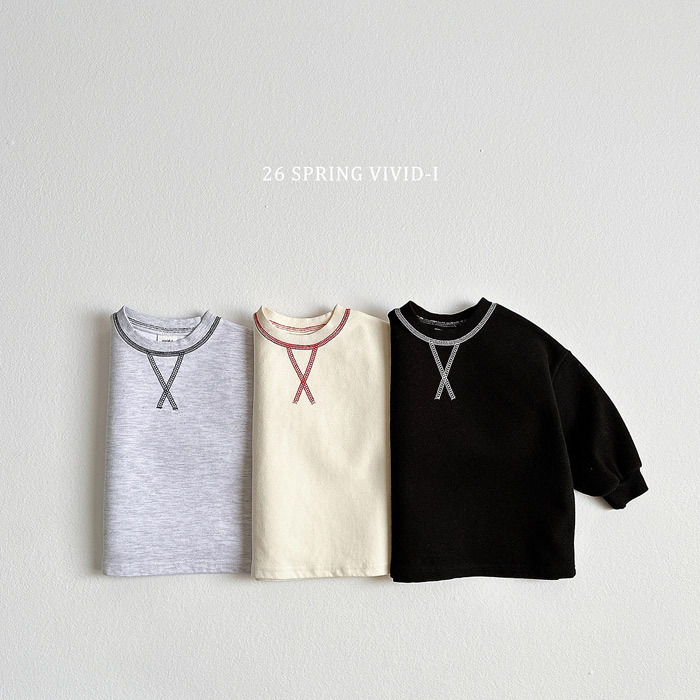 正韓春vividi 三色車縫線上衣