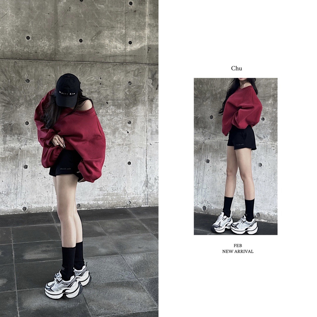 【 𝐎𝐌𝐄𝐑-𝐌𝐀𝐃𝐄 】空氣層中腰小短褲，衛衣&帽T搭配小能手（必入）/售完不補