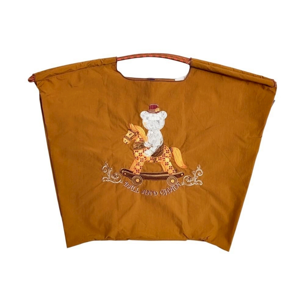 Ball＆Chain 刺繡環保購物袋 L號 - 卡其 (30117619)