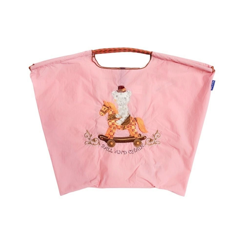 Ball＆Chain 刺繡環保購物袋 L號 - 粉紅 (30117660)