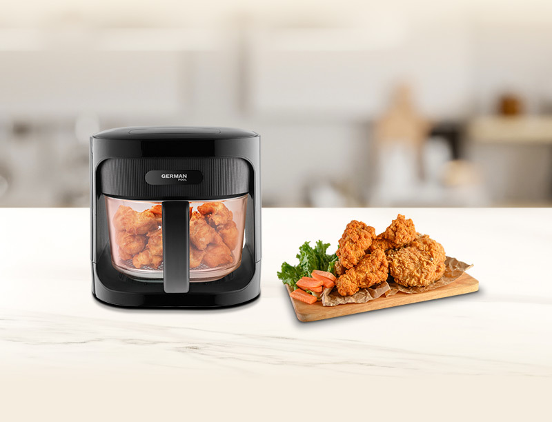 德國寶玻璃光速炸鍋全透明鍋身展示烹調中食物狀態