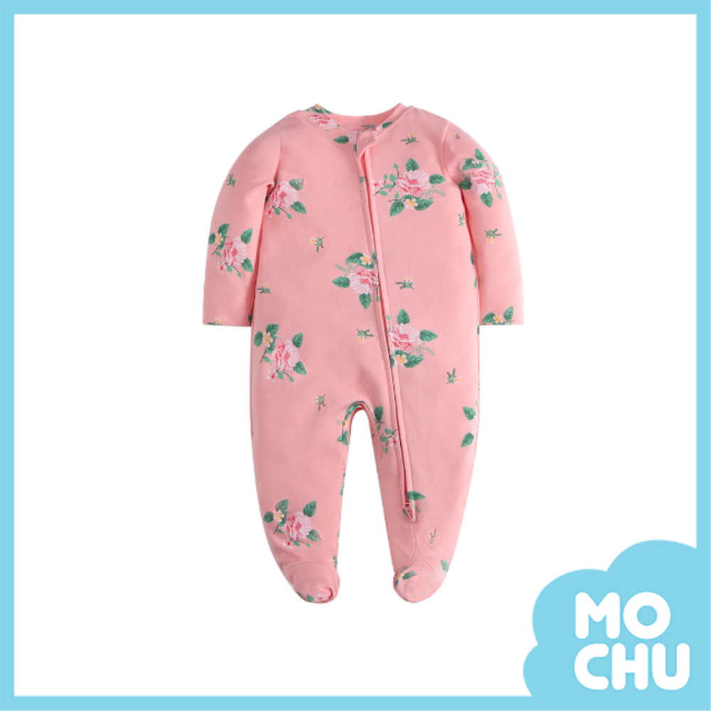 玫瑰花拉鍊包腳連身衣