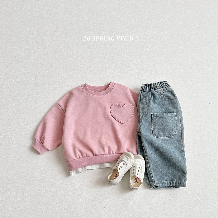 正韓春vividi 三色愛心補丁上衣