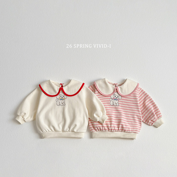 正韓春vividi 兩色泡泡狗有領上衣