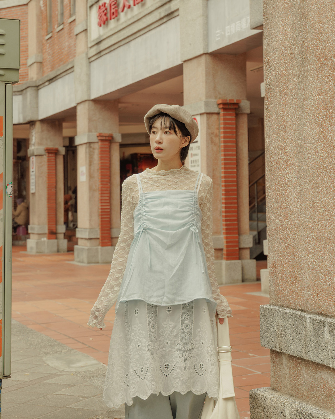 Double drawstring strap design thin-shouldered cover-up vest, available in three colors【01099520】in stock+pre-order