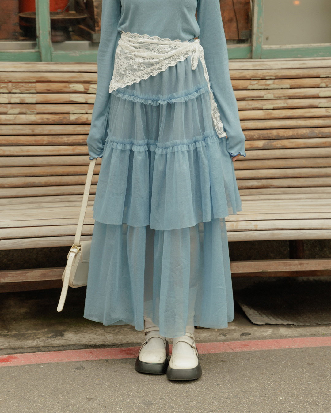 Glossy sheer cake-style maxi dress, available in four colors【03021726】in stock+pre-order