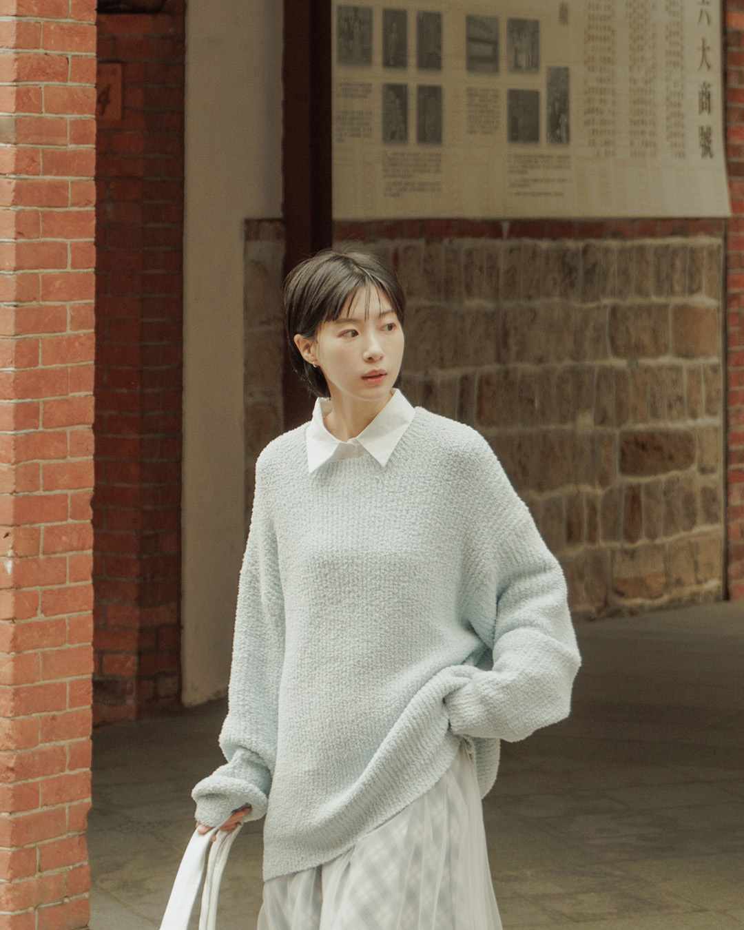 Chunky yarn knitting style wide-leg sweater, available in four colors【01013507】in stock+pre-order