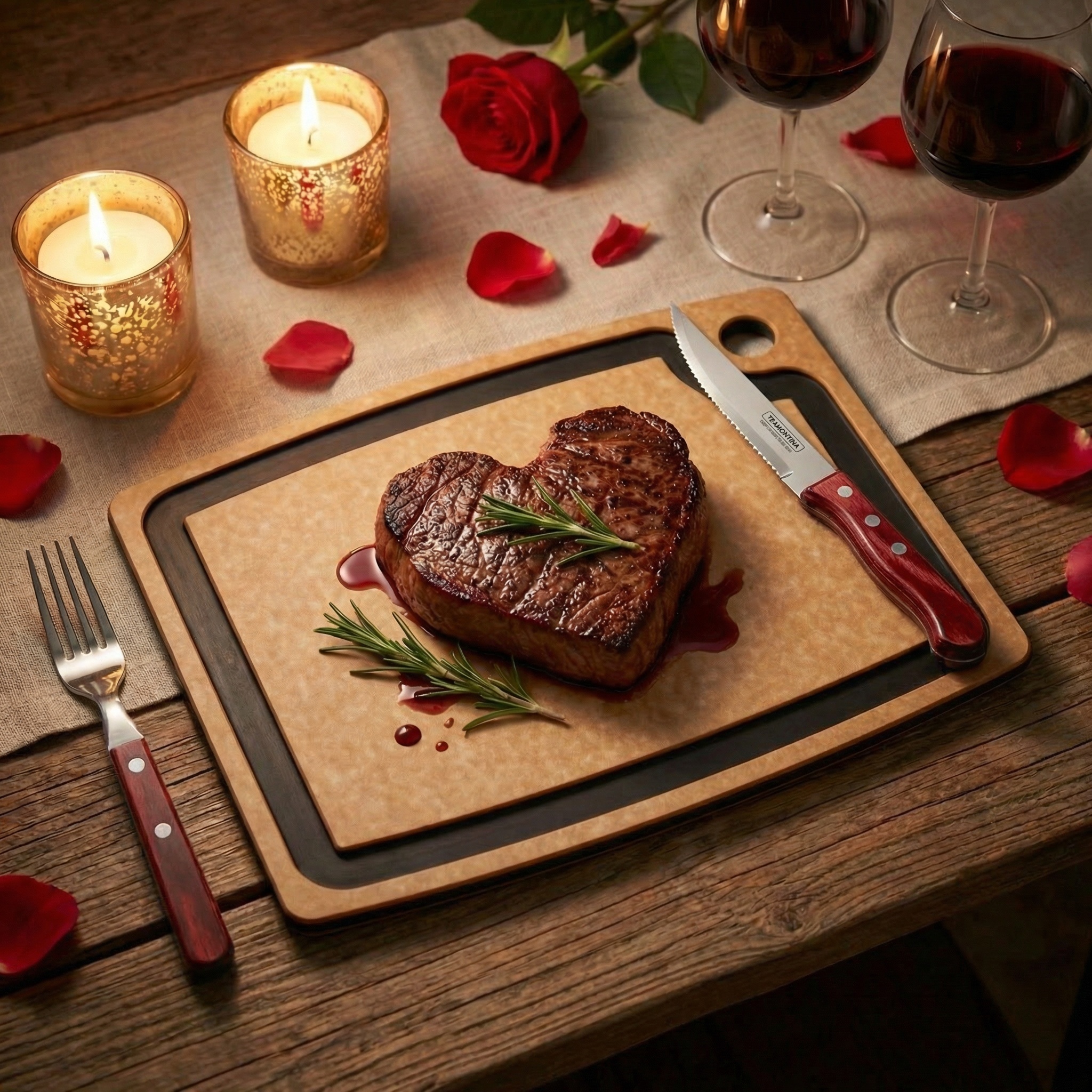 美國製造Epicurean 專家板14.5"x 11.25" + 巴西製造Tramontina 珍寶牛扒刀叉系列