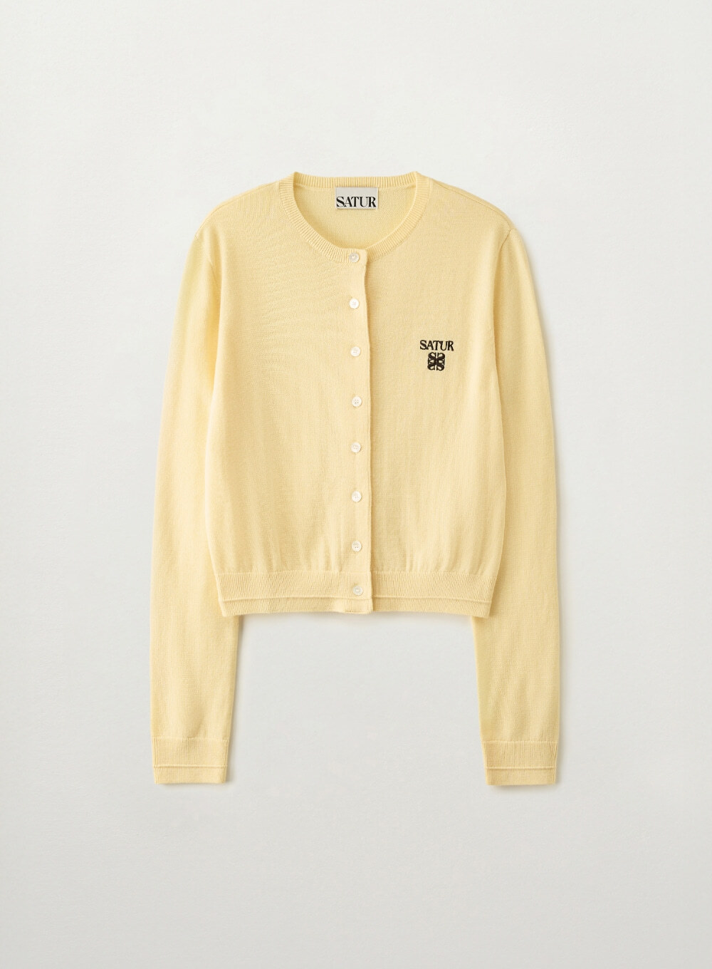 Satur｜(W) Loren Basic Crewneck Fine Cardigan SA261WKC06 [2 colors]