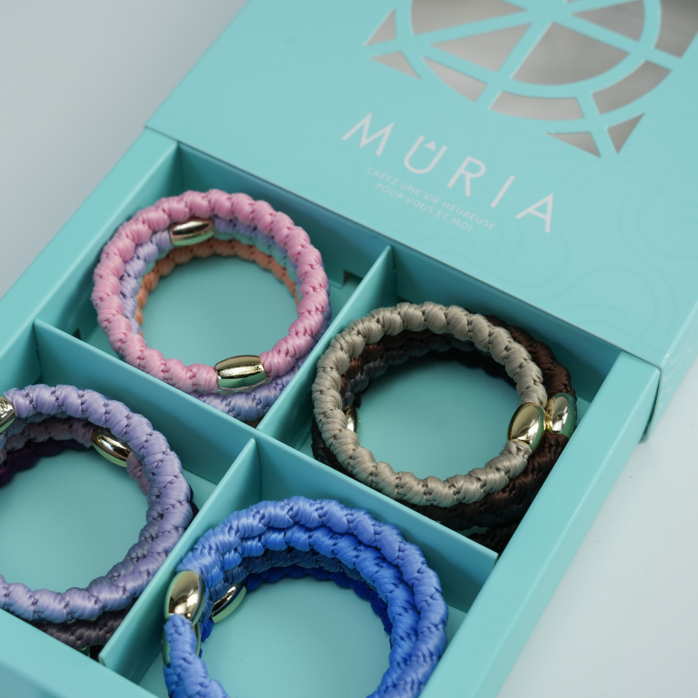 MÛRIA ｜ Bộ hộp dây buộc tóc lớn co giãn cao, không làm gãy, rối tóc