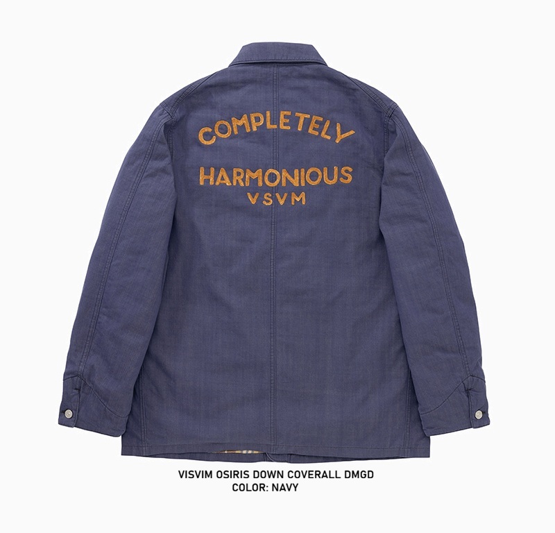 RE-STOCK: VISVIM 2026 S/S OSIRIS DOWN COVERALL DMGD JKT - NAVY PRE ORDER ITEM (預訂中)