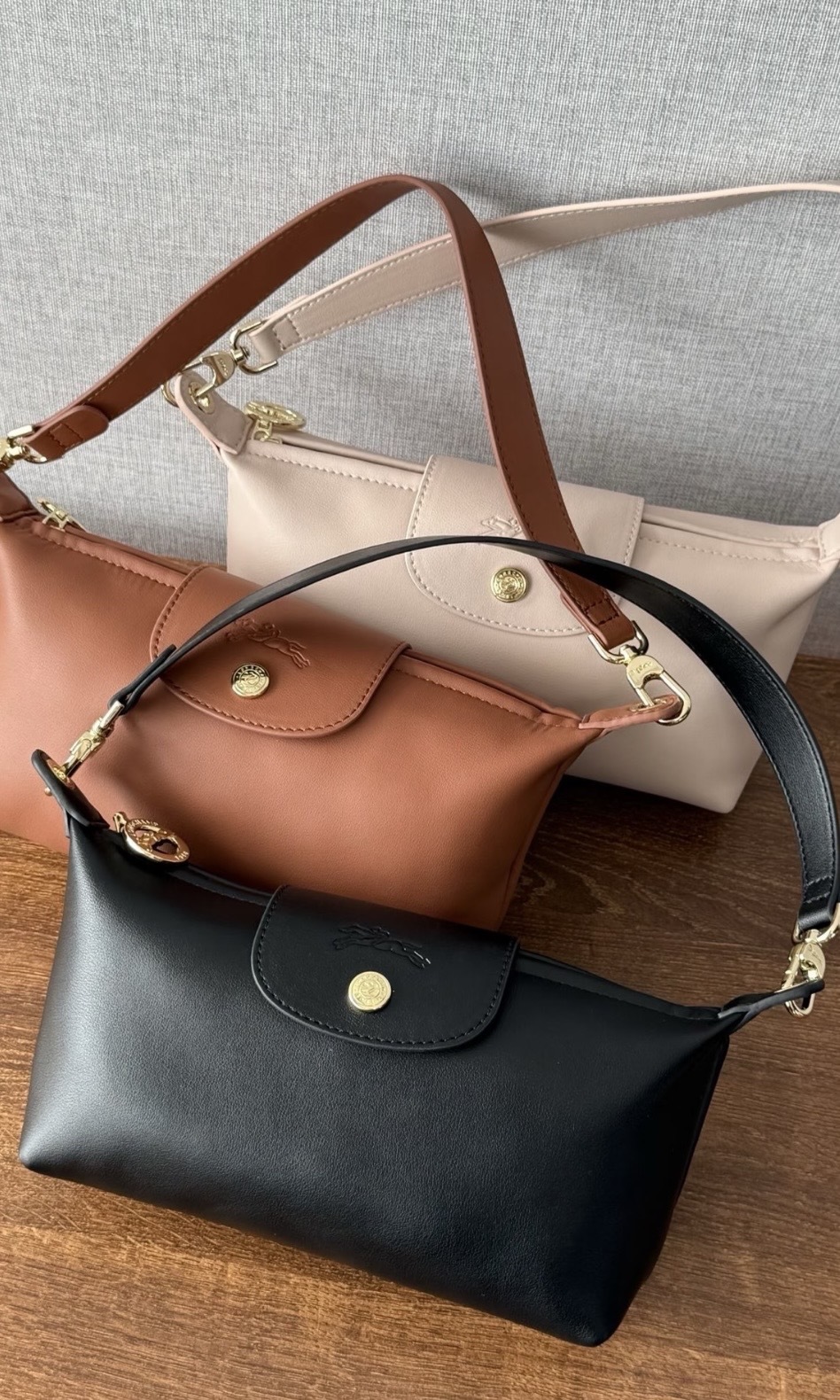 【4色入】Longchamp Le Pliage Xtra 手拿包 XS - 皮革