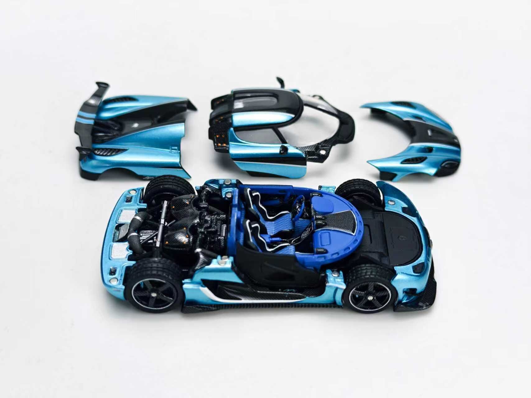 PO-$720 * FRONTIART * 1:64 KOENIGSEGG AGERAS+MEDUSA EMPIRE BLUE