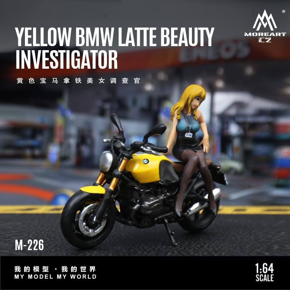 PO-$140 * MOREART * 1:64 FIGURE - YELLOW BMW LATTE BEAUTY INVESTIGATOR (MO222226)