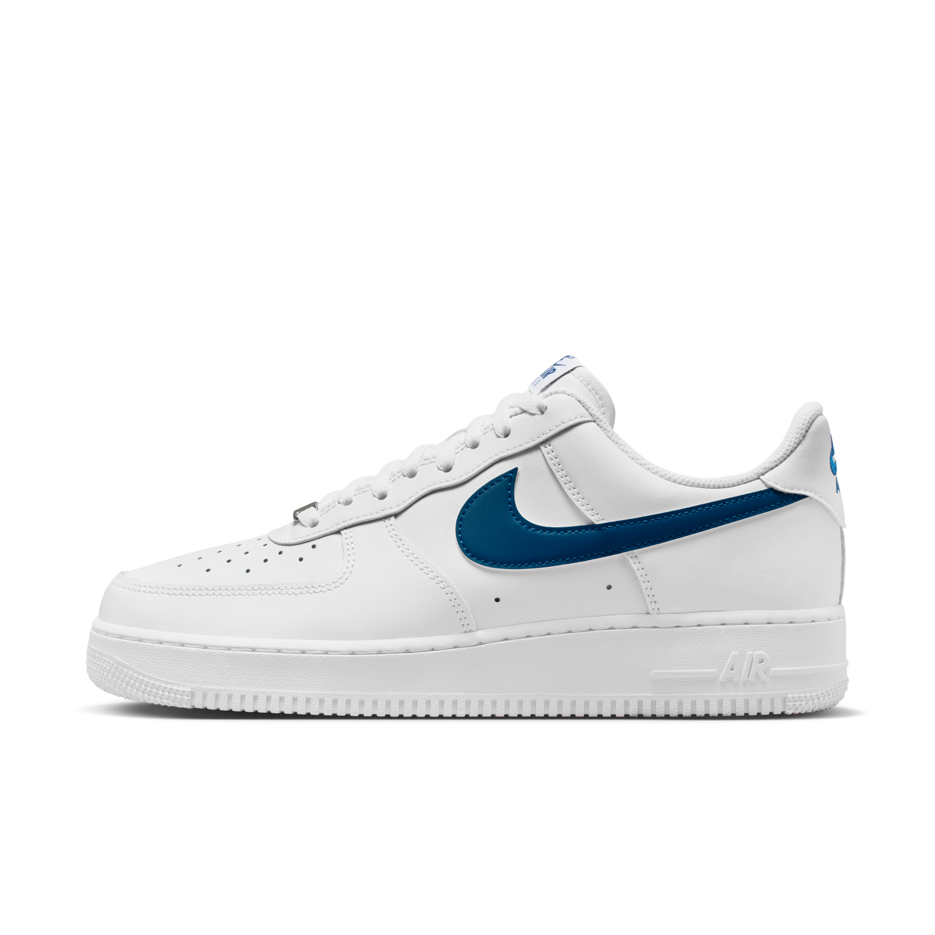 男鞋 NIKE AIR FORCE 1 '07 白藍 皮革 低筒 休閒鞋【FJ4146-123】AF1 WAF1