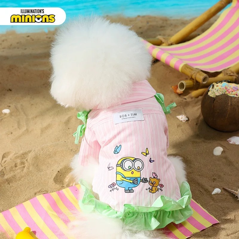 HOOPET x 小黄人联名 春夏粉绿撞色薄款 衣服