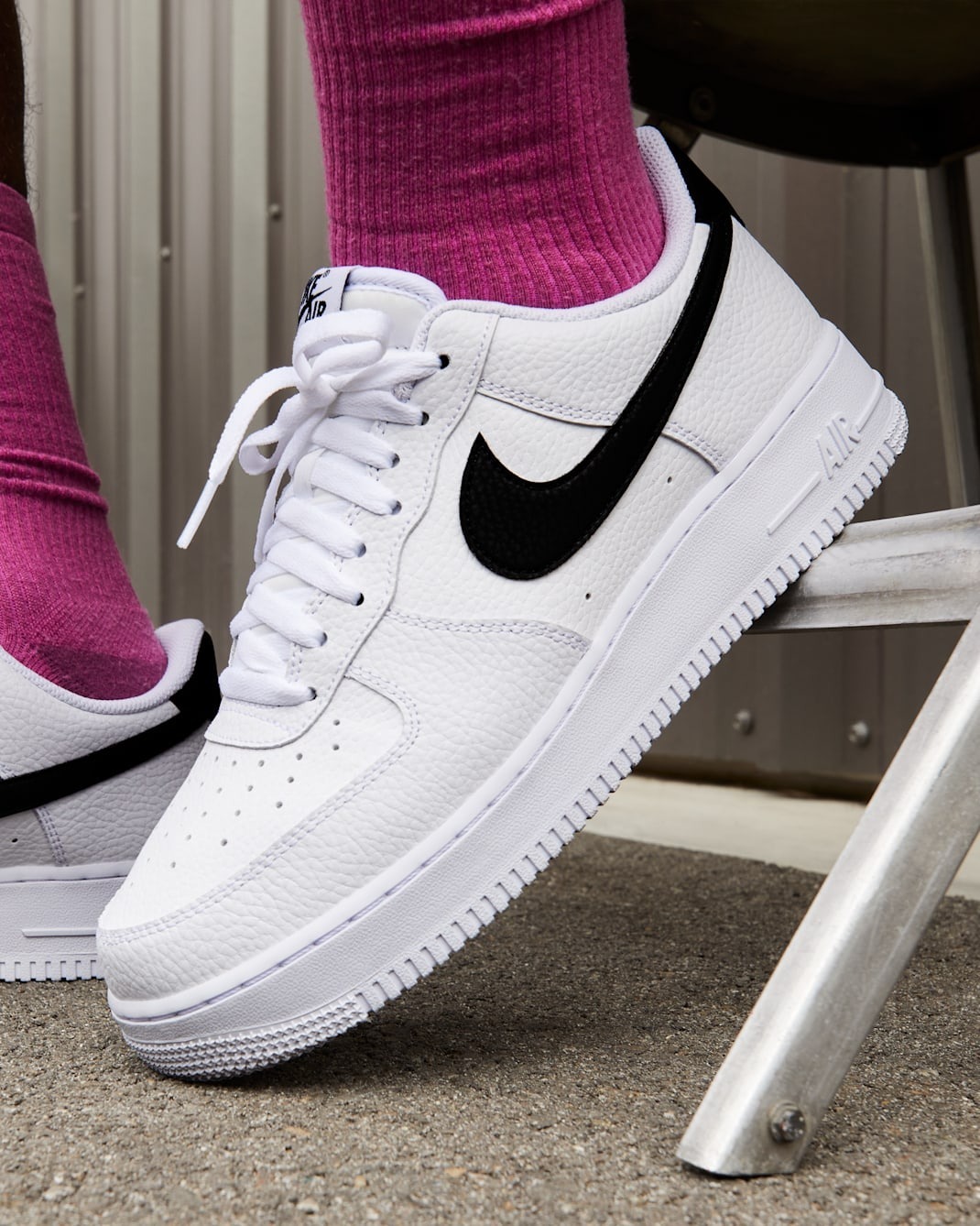 男鞋 NIKE AIR FORCE 1 AF1 白黑 黑勾 小GD 低筒 休閒鞋【CT2302-100】 RAF1 WAF1 AF1BW WNAF1