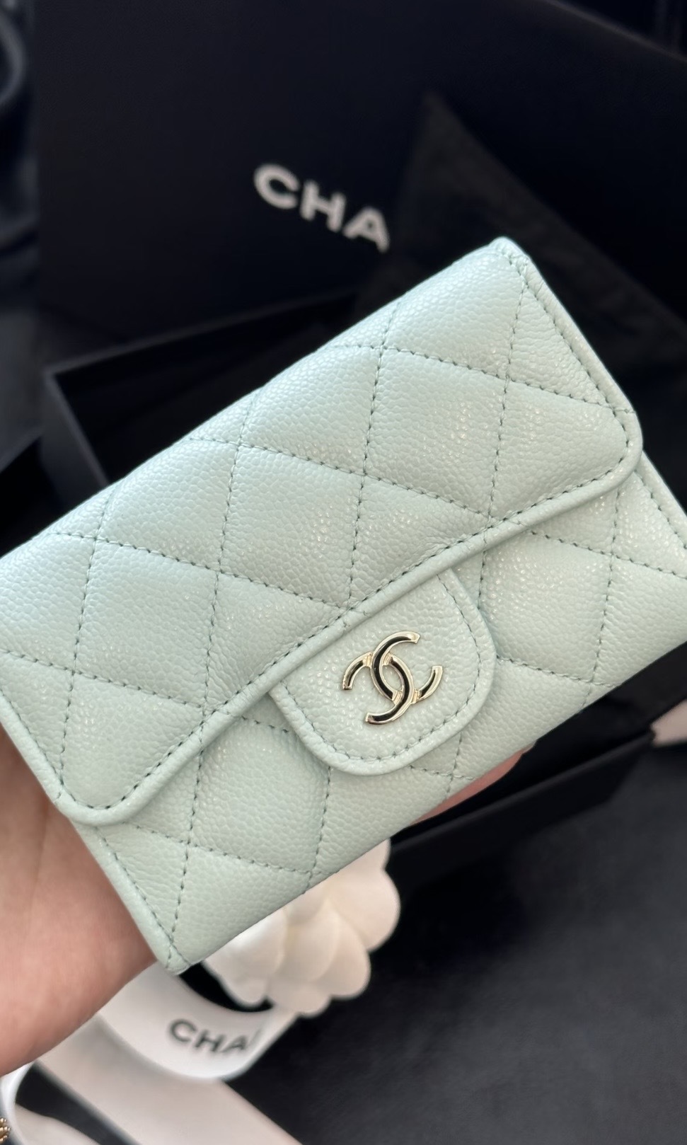 CHANEL 25S baby 藍色卡包