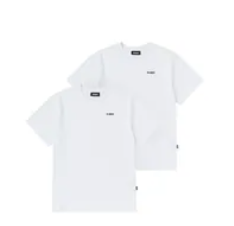 [S] NERDY SMALL LOGO S/S T-SHIRT 2PACK 25FW_WHITE, PNEF25ST0600 (SN497)