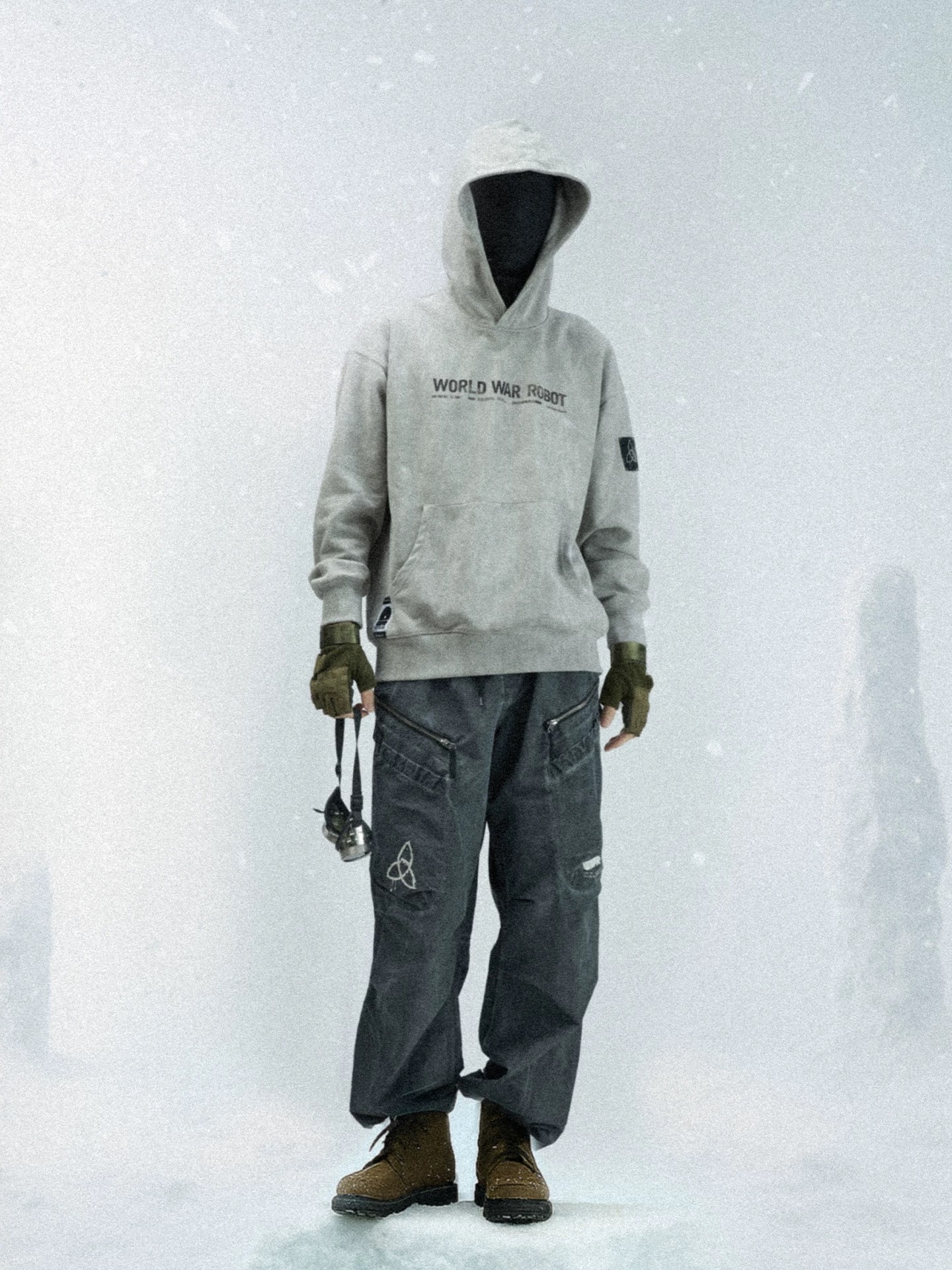 Underverse聯名 吉考斯工業 雙鼻圖案潮牌連帽衛衣外套