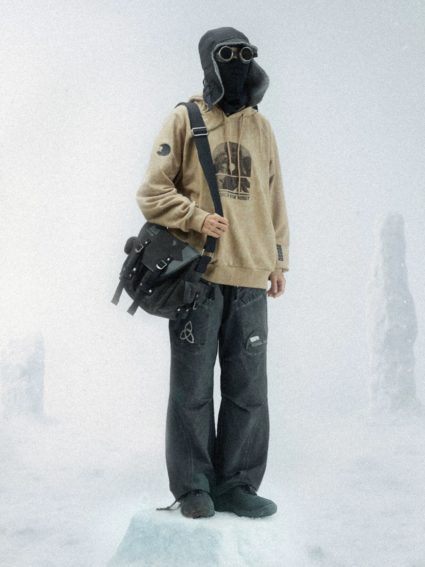 Underverse聯名 吉考斯工業 水洗做舊郵差包單肩斜挎包