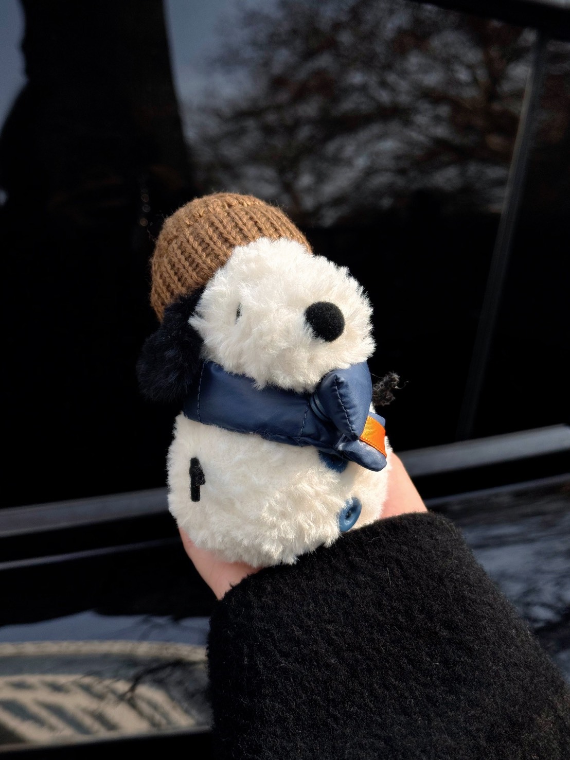 SNOOPY 史努比 冬日絨裝系列 雪人 羽絨圍巾 吊飾