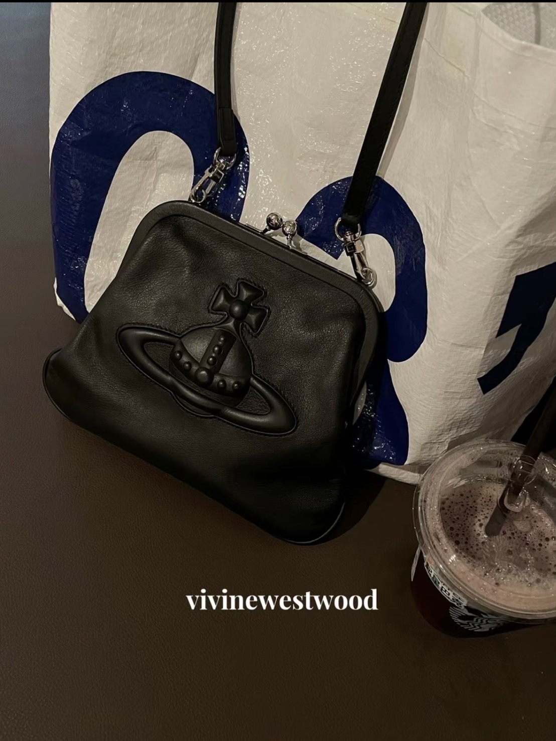 西太后 皮革 立體 餃子包 霧黑