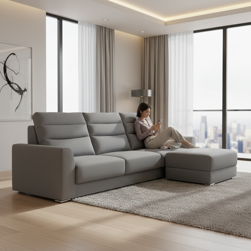 多里安 | 伸縮坐墊 | 亞麻腳椅收納沙發