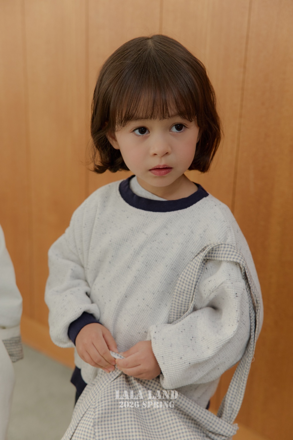 韓國🇰🇷 LALA LAND 華夫格小標滾邊上衣(XS-XL)