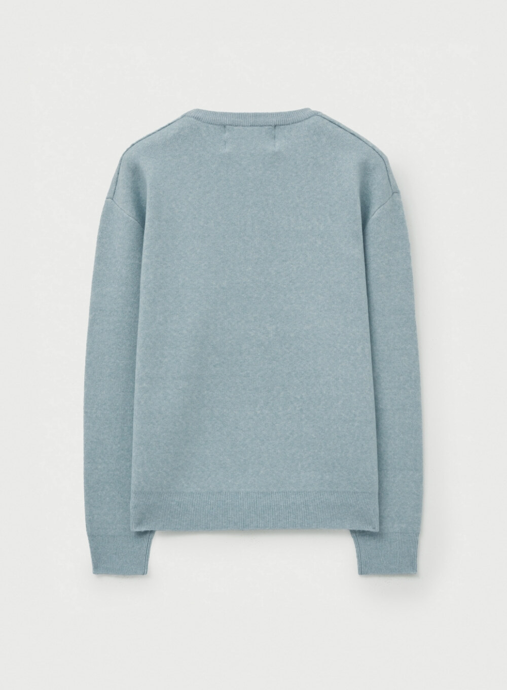 【SATUR】Basic Logo Jacquard Crew Neck Knit -Mint