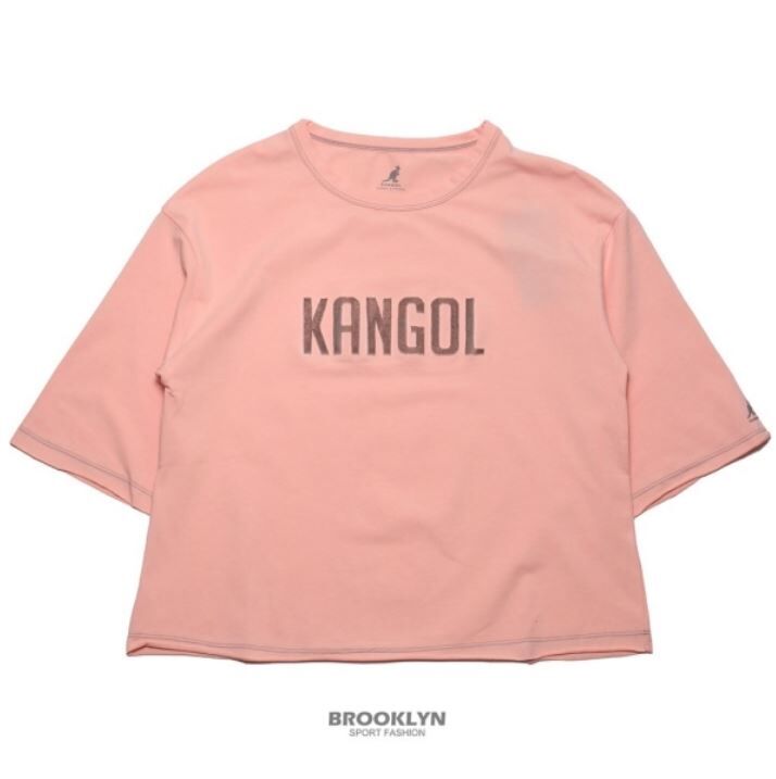 【下殺↘ $399】KANGOL 短T 粉色 立體 紙絨 不收邊 短版 女 6122100851