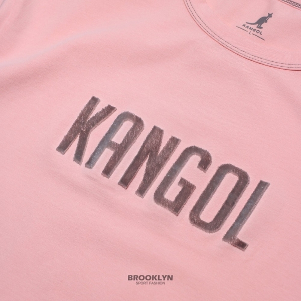 【下殺↘ $399】KANGOL 短T 粉色 立體 紙絨 不收邊 短版 女 6122100851