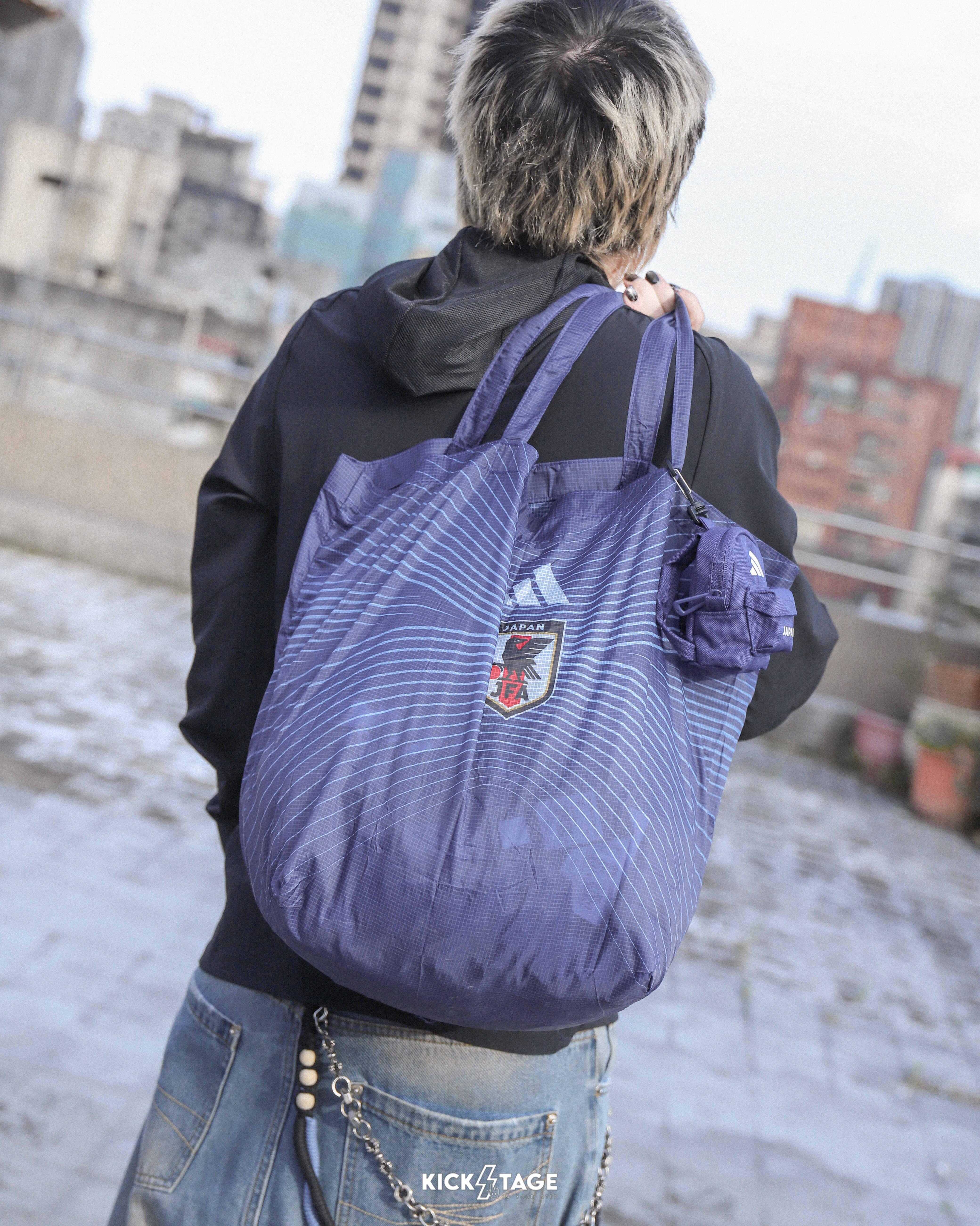 ADIDAS JFA BAG 藍色 日本主場 足球 大容量 手提袋 購物袋 收納包【KC0757】ADFIFA