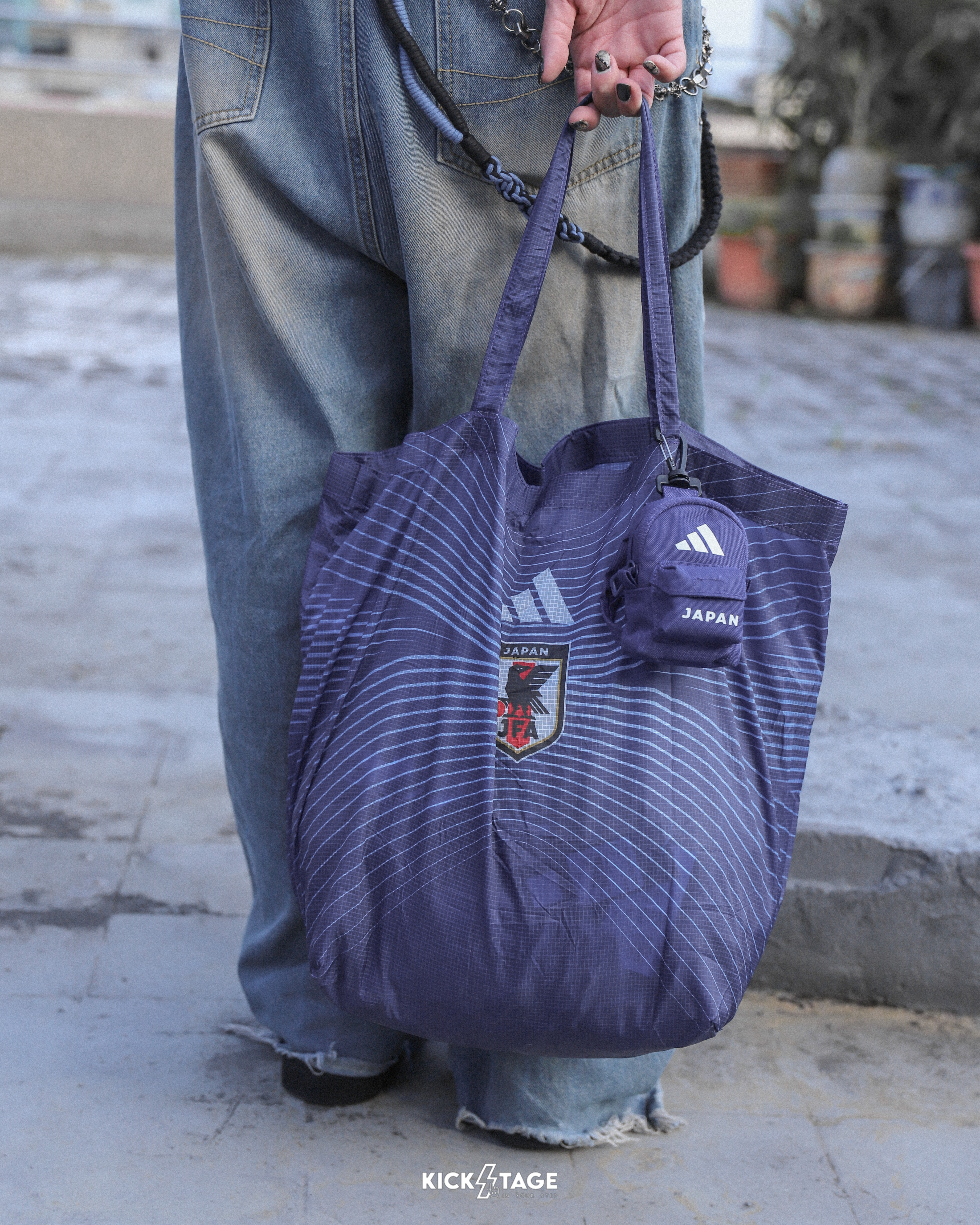 ADIDAS JFA BAG 藍色 日本主場 足球 大容量 手提袋 購物袋 收納包【KC0757】ADFIFA